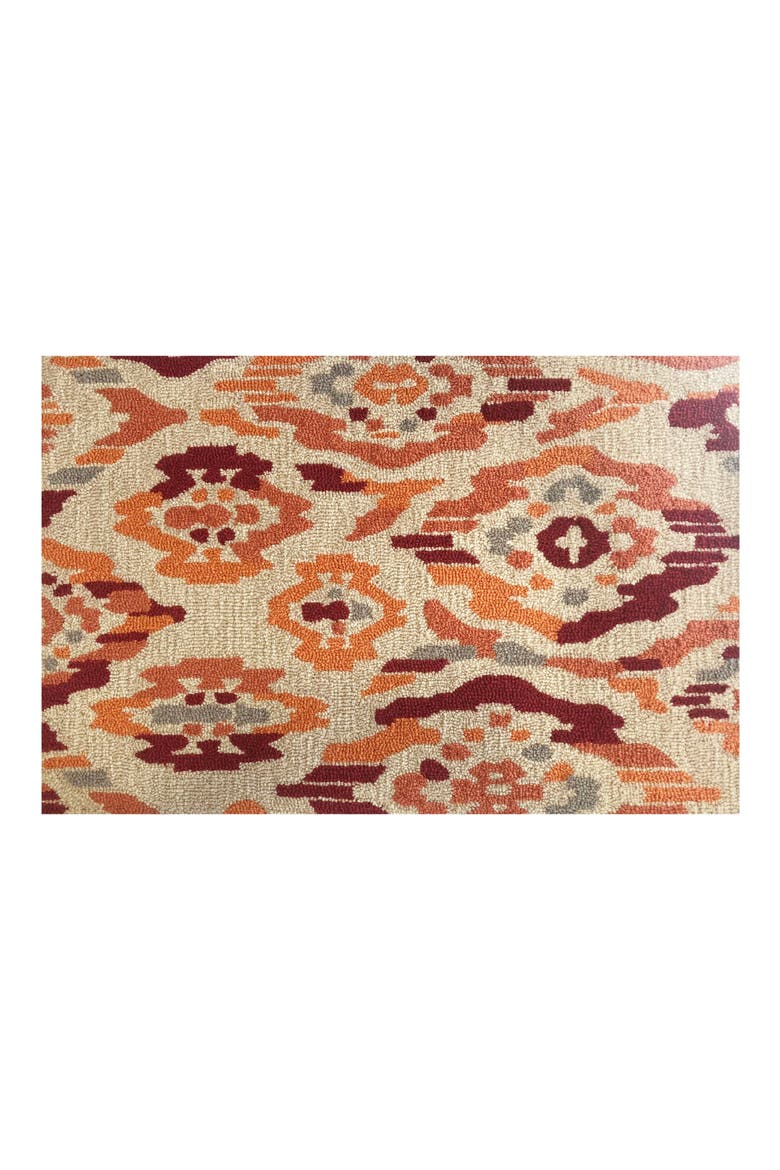 Broken Ikat Door Mat, Main, color, RED