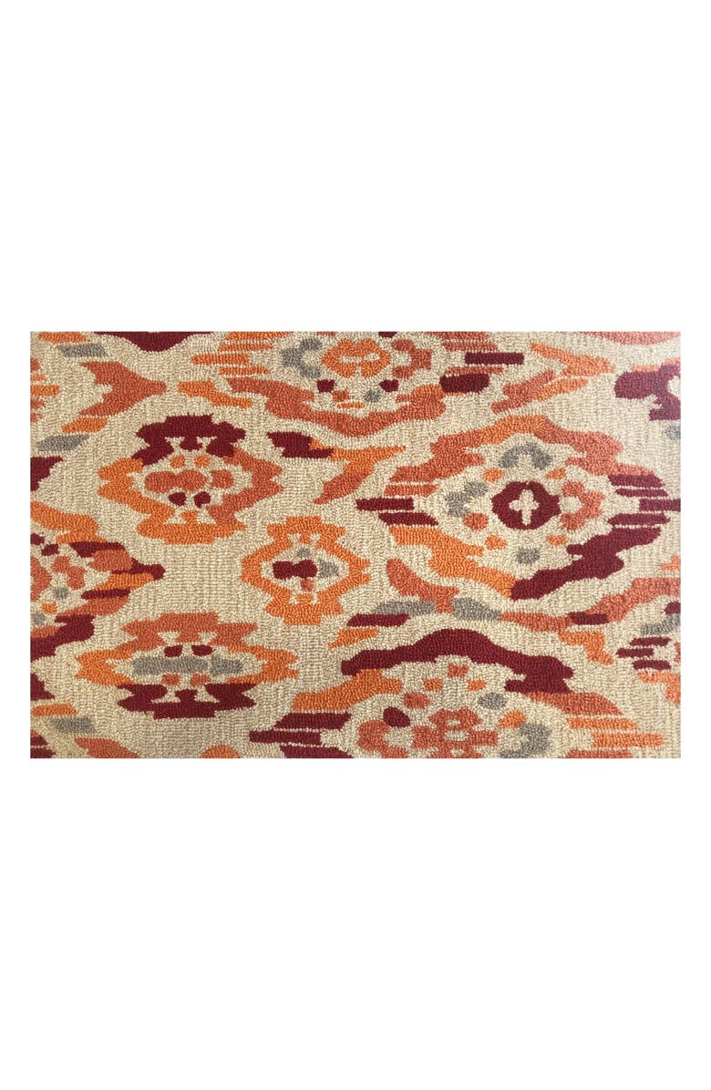 R16 HOME Broken Ikat Door Mat, Main, color, Red