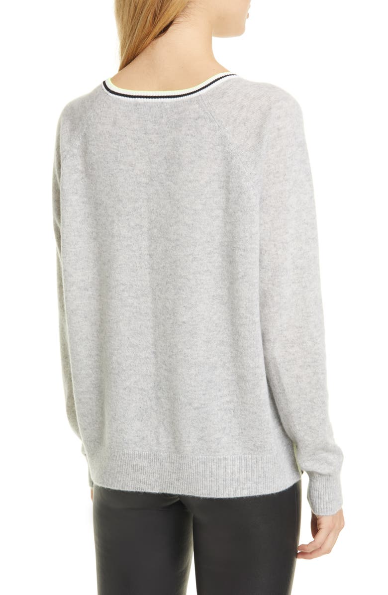 Alice + Olivia Moira Side Stripe Cashmere Blend Sweater, Alternate, color,