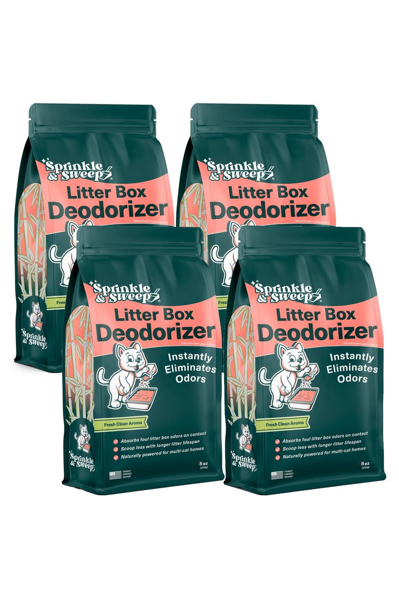 Litter Box Deodorizer 4 Pack, 8oz Bags, Main, color, Green