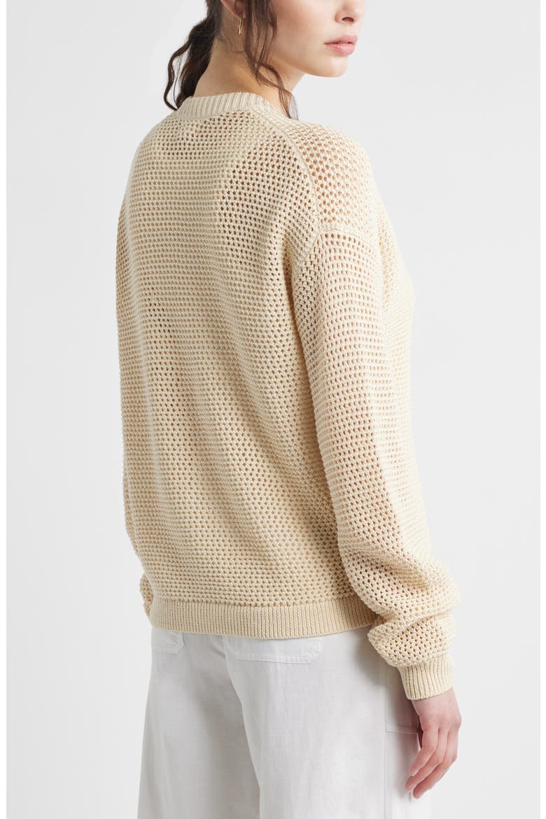Open Stitch Cotton Cardigan, Alternate, color, BEIGE BURNT