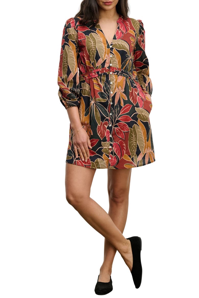 Tessa Mini Shirt Dress, Main, color, CALICO MULTI