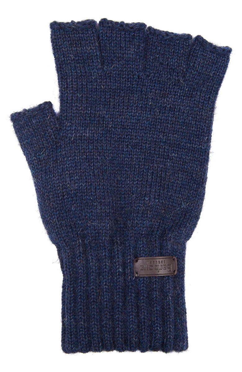 Barbour Fingerless Wool Gloves, Alternate, color, Navy