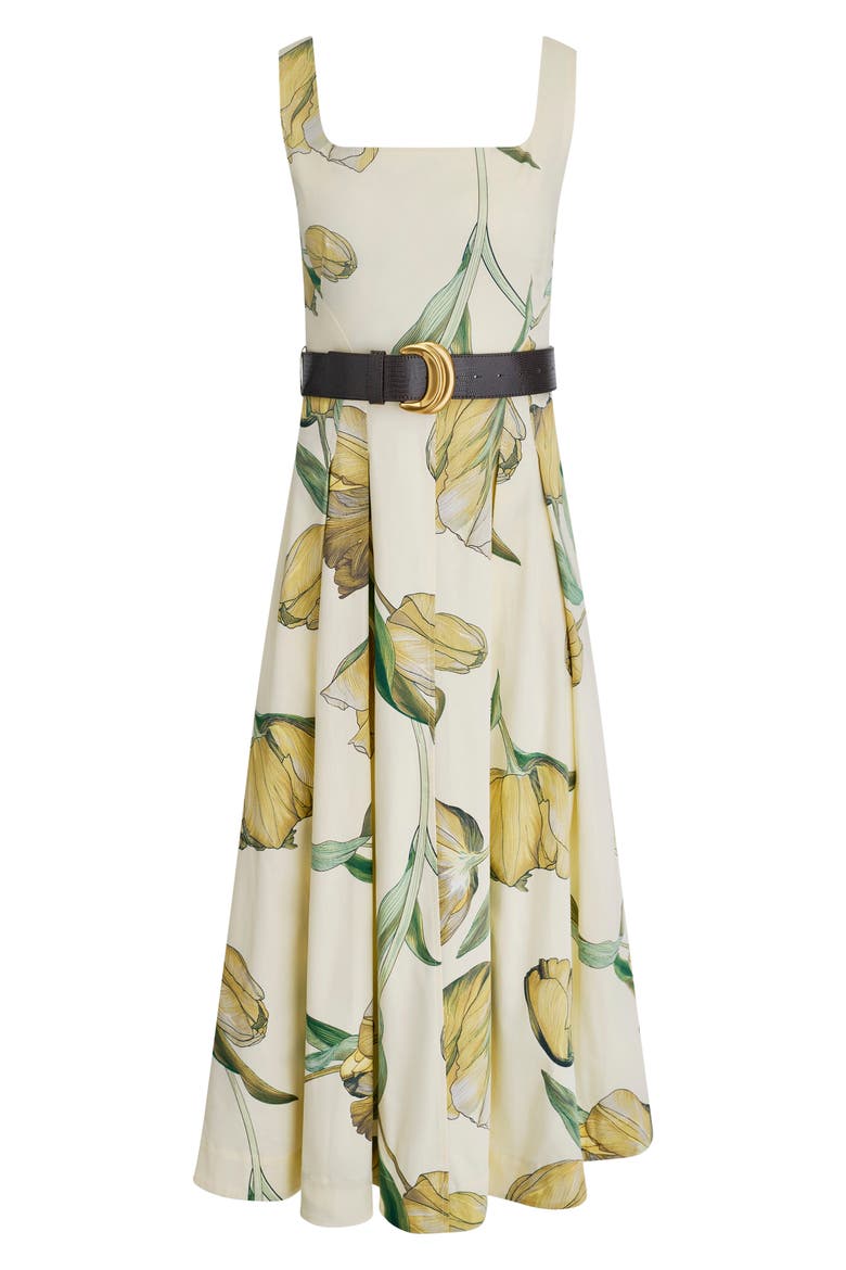 Floral Print A-Line Dress, Alternate, color, PANNACOTT