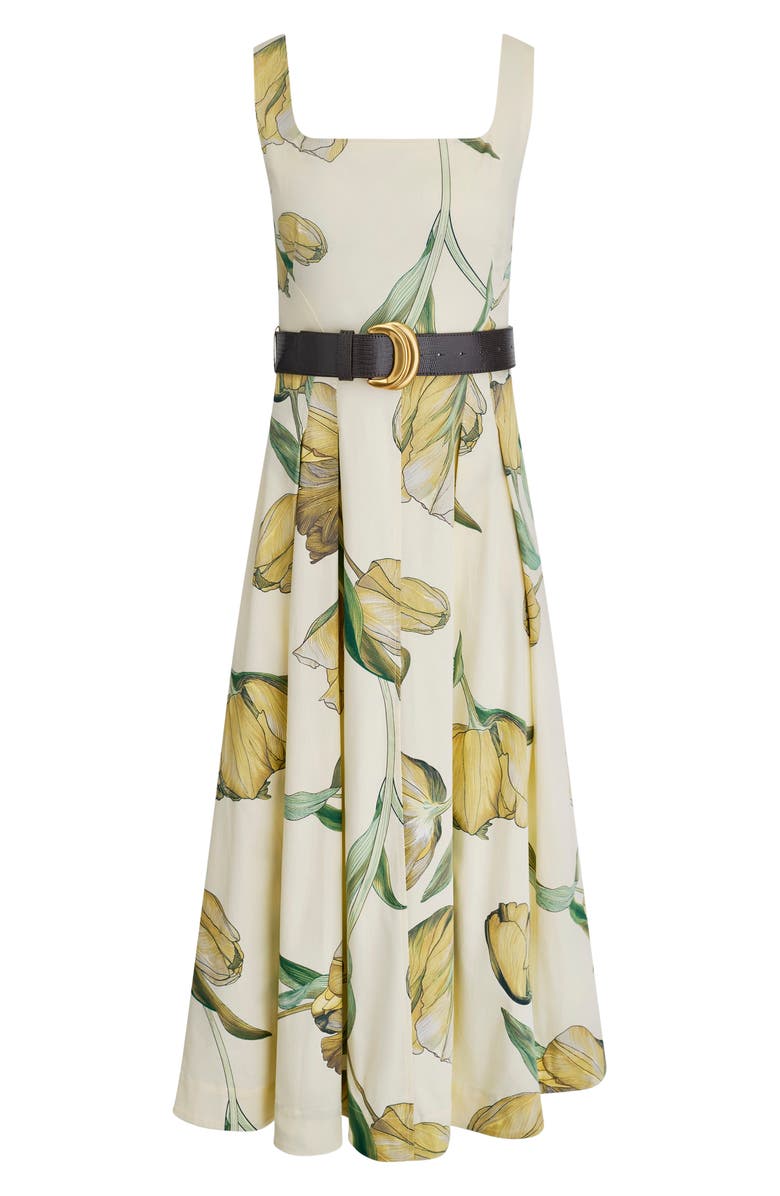 Donna Karan New York Floral Print A-Line Dress, Alternate, color, Pannacott