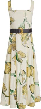 Donna Karan New York Floral Print A-Line Dress