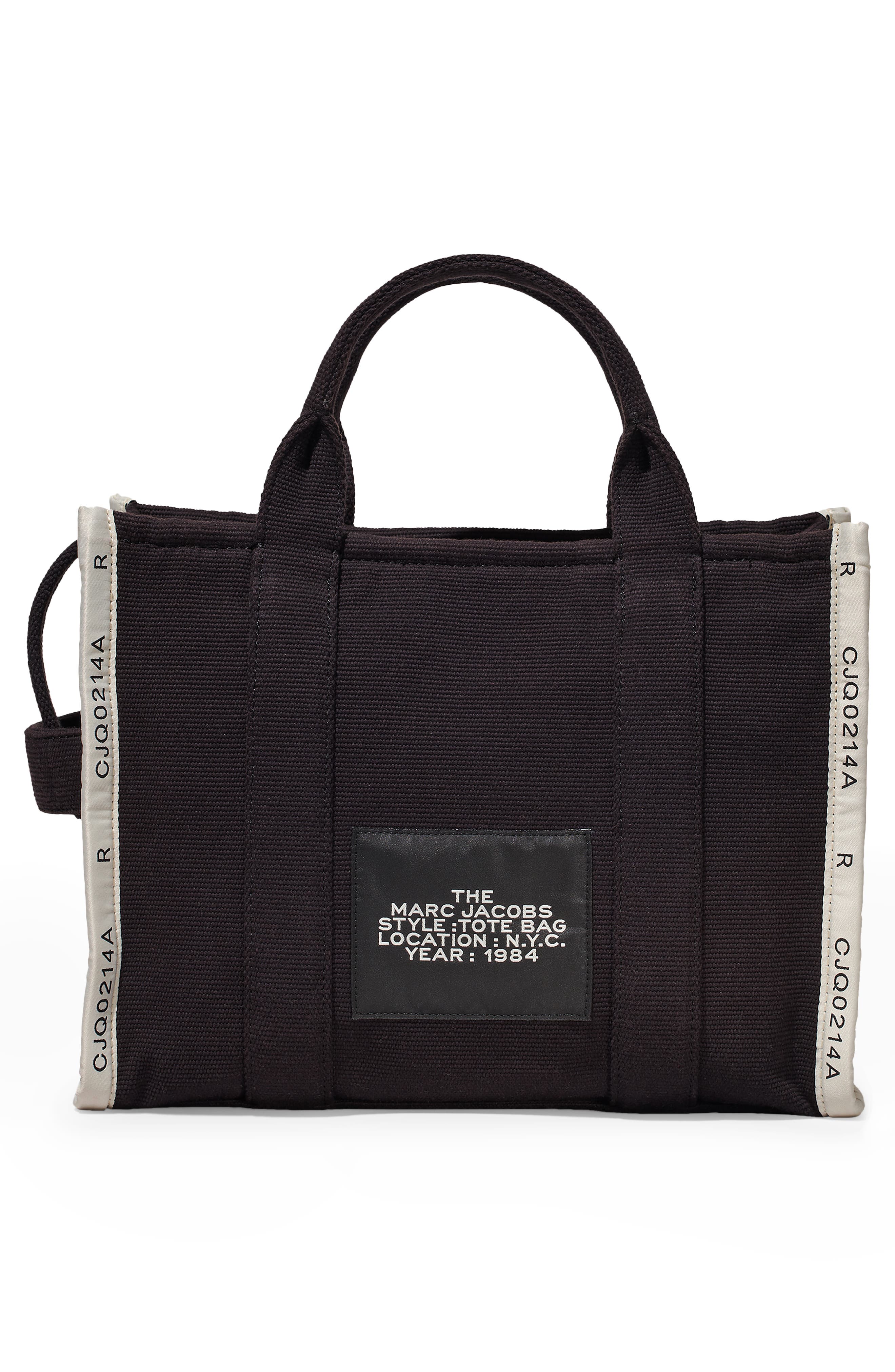 Marc Jacobs The Jacquard Medium Tote Bag, Alternate, color, Black