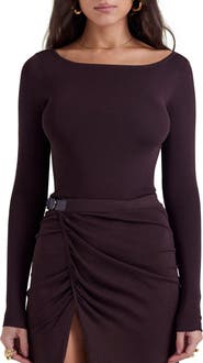 HOUSE OF CB Inoe Long Sleeve Rib Bodysuit