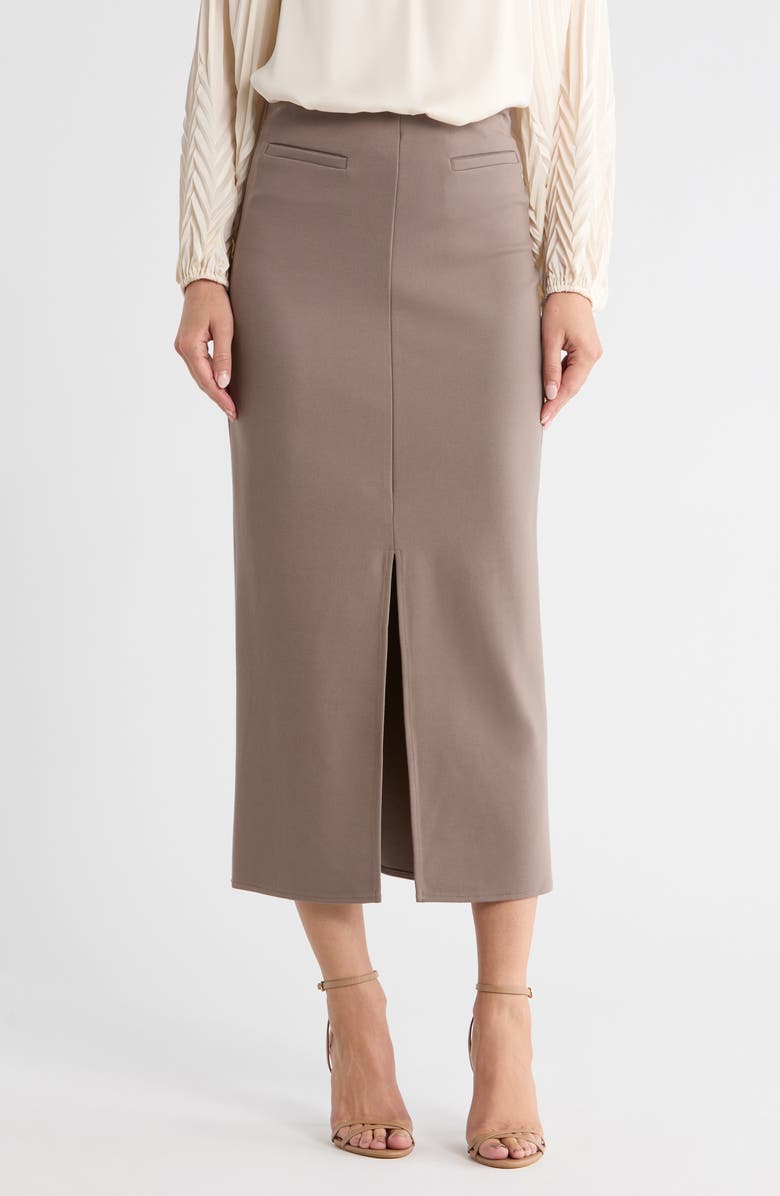 JASON WU Front Slit Pull-On Pencil Skirt, Main, color, Dark Taupe