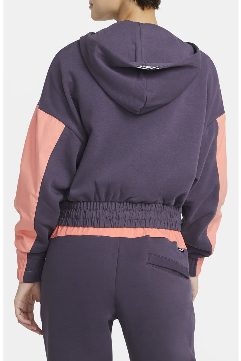 Sportswear Icon Clash Pullover Hoodie, Alternate, color, RAISIN/ CRIMSON BLISS/ MANGO