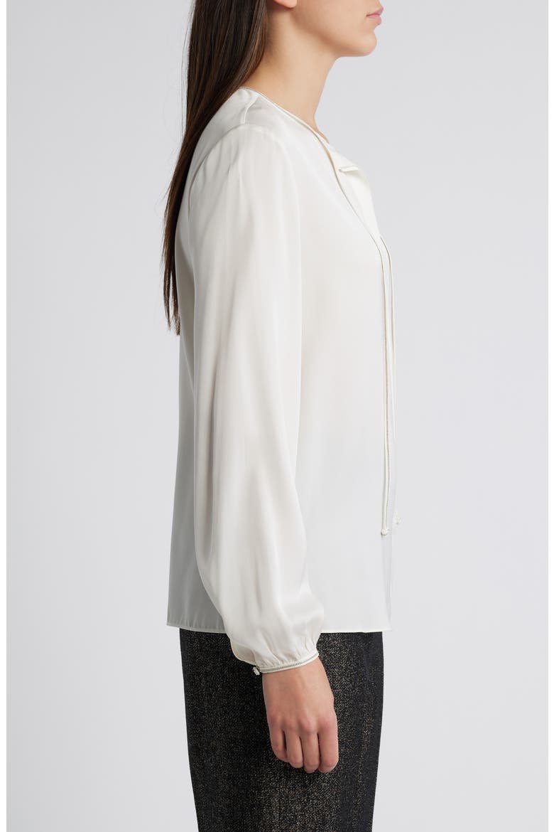 Eliza Silk Blend Button-Up Top, Alternate, color, IVORY