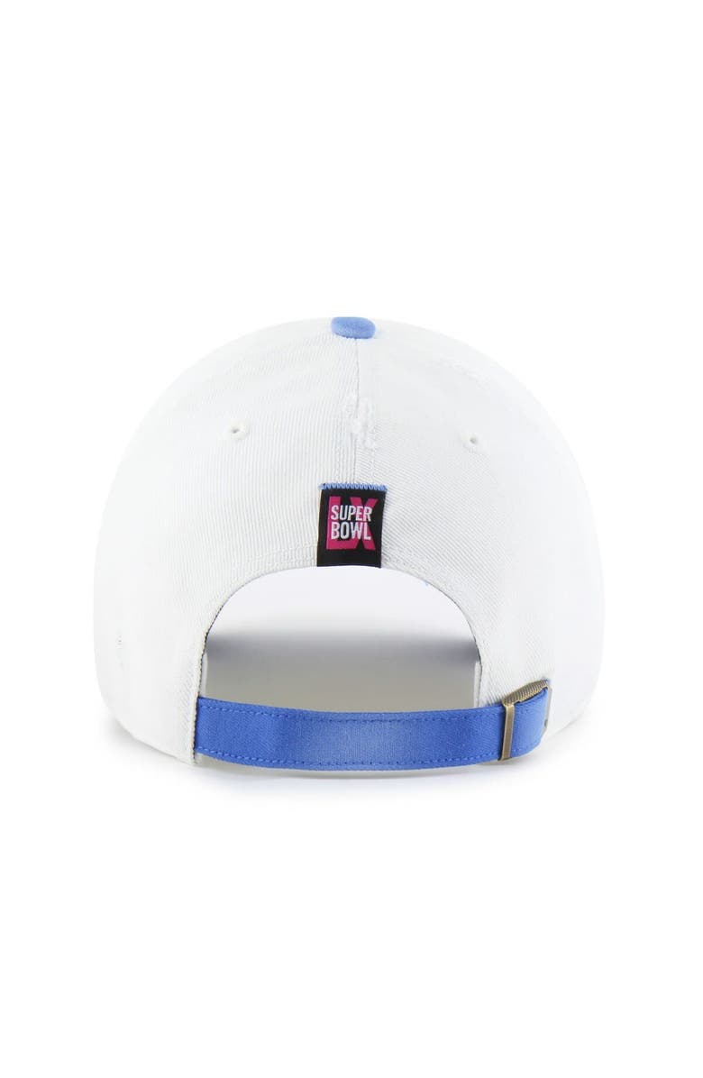 '47 Men's '47  White/Blue Super Bowl LX Distressed Two-Tone Clean Up Adjustable Hat, Alternate, color, 
