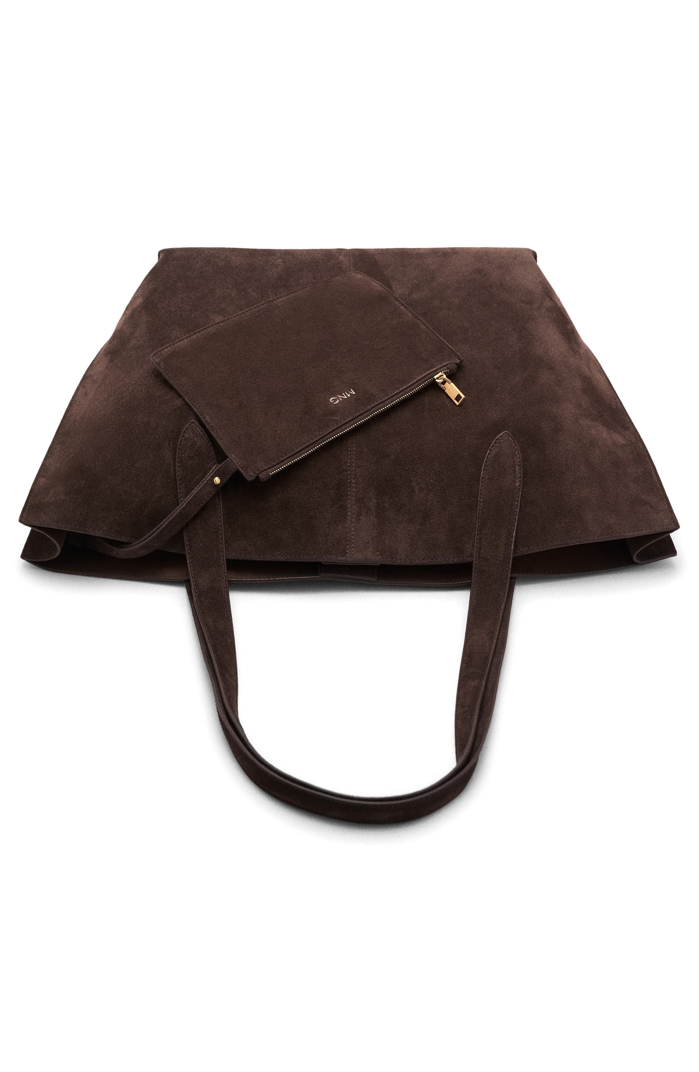 MANGO Suede Shopper Bag, Alternate, color, 