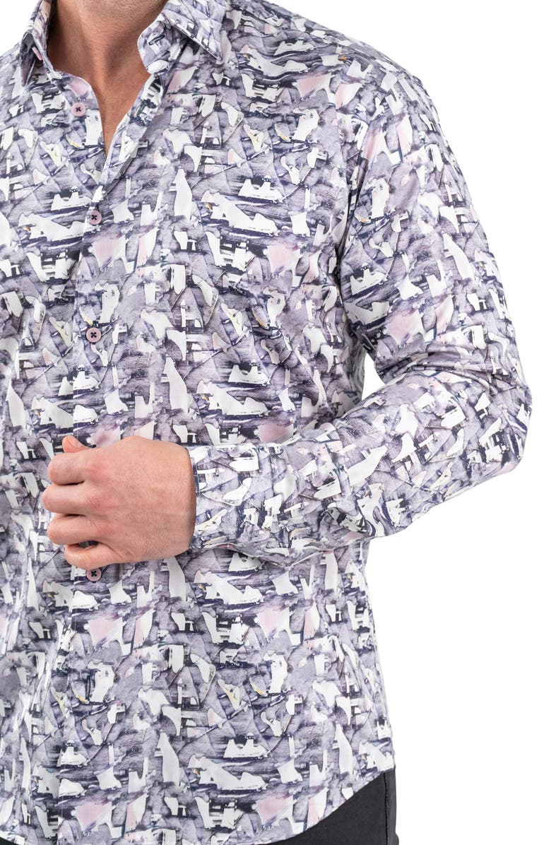 Maceoo Fibonacci Birch White Contemporary Fit Button-Up Shirt, Alternate, color, White