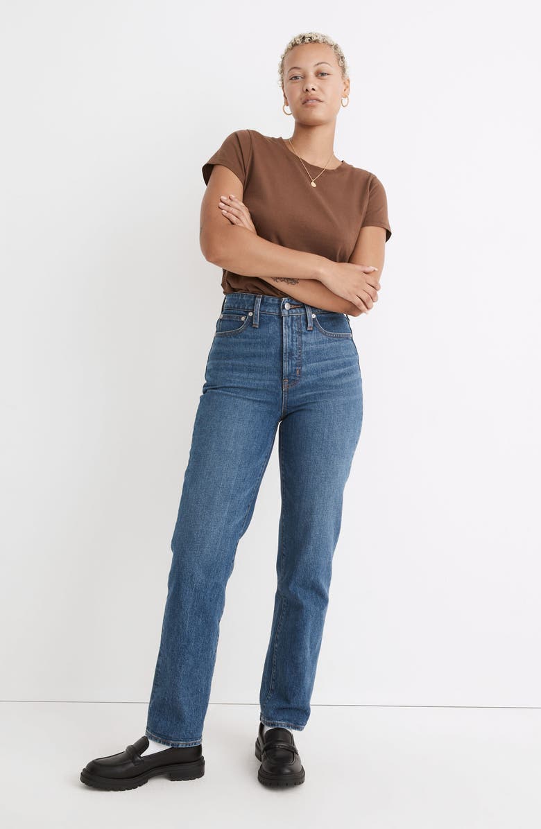 Madewell The Curvy Perfect High Waist Straight Leg Jeans, Alternate, color, 