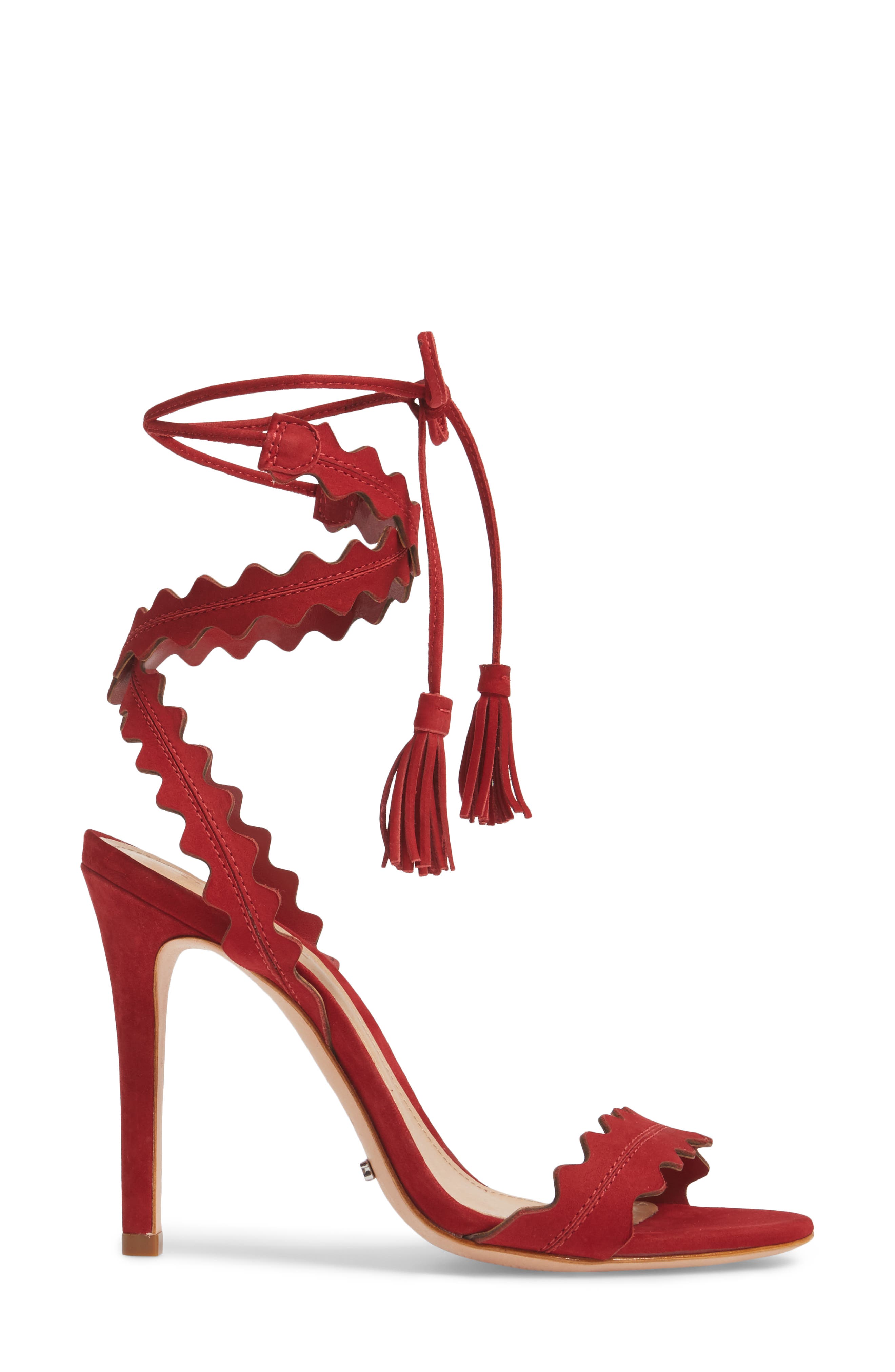 Lisana Wraparound Sandal, Alternate, color, RED LEATHER