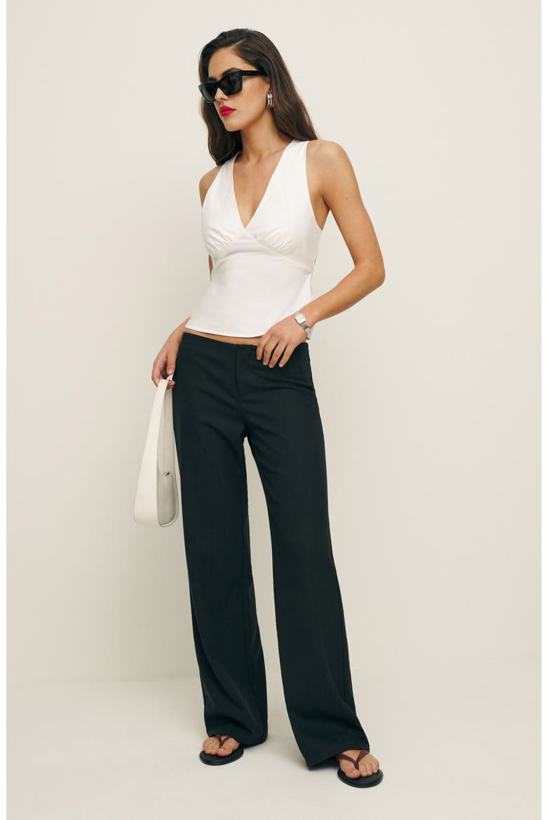 Meg Sleeveless Tie Back Cotton Top, Alternate, color, WHITE