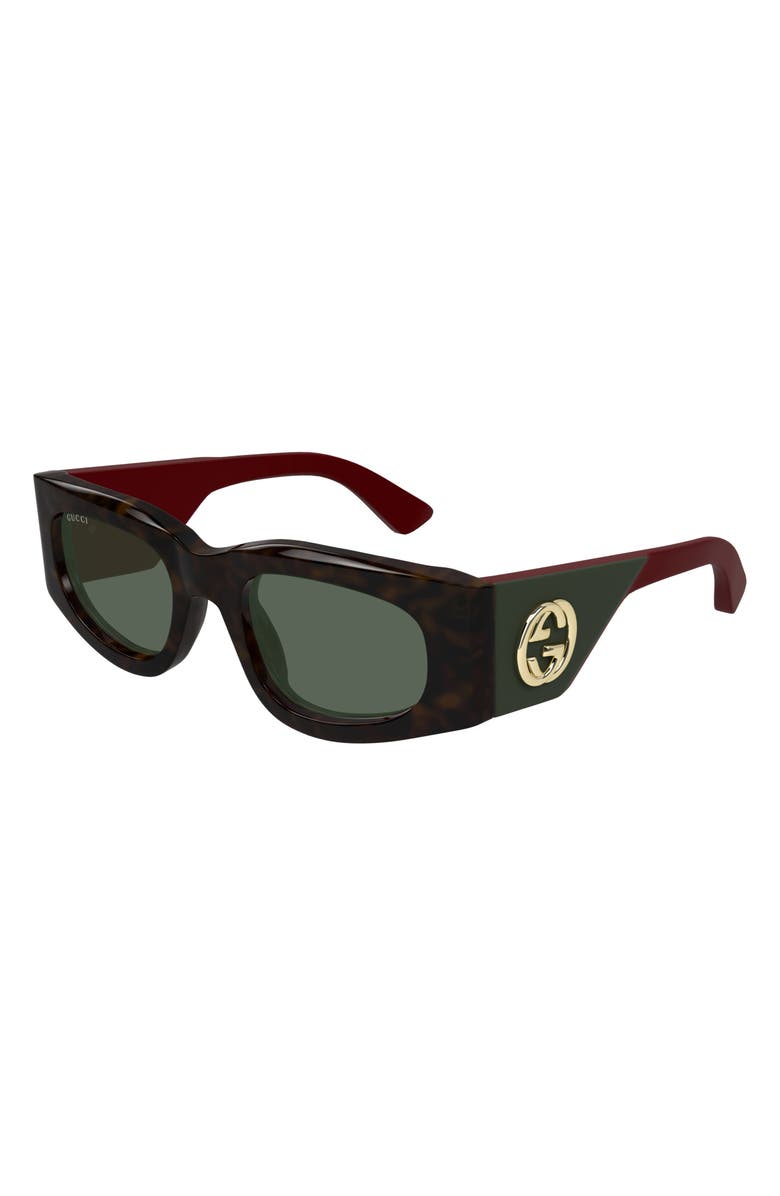 Gucci 51mm Rectangular Sunglasses, Alternate, color,