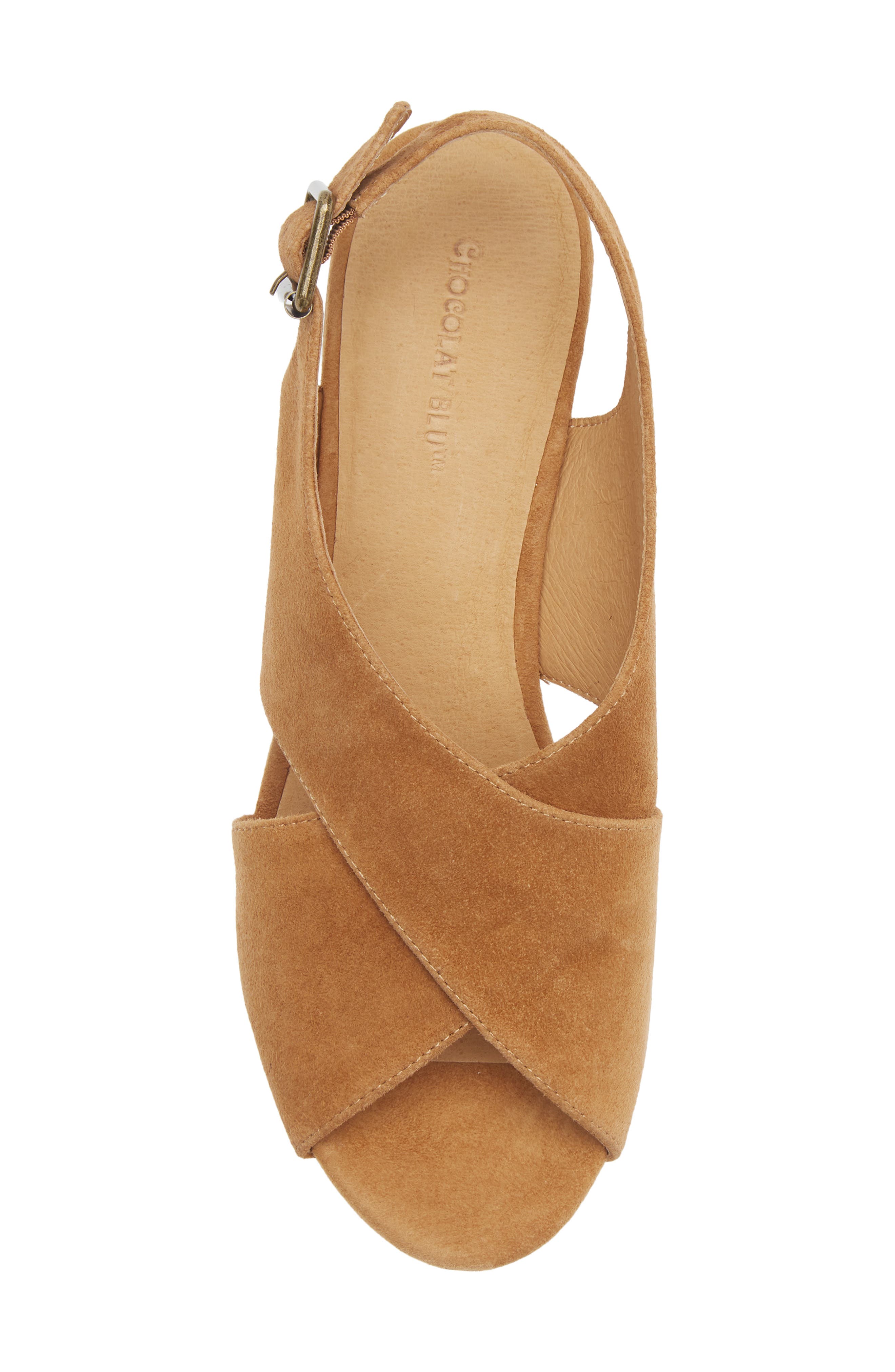 Wim Platform Wedge Sandal, Alternate, color, CAMEL SUEDE