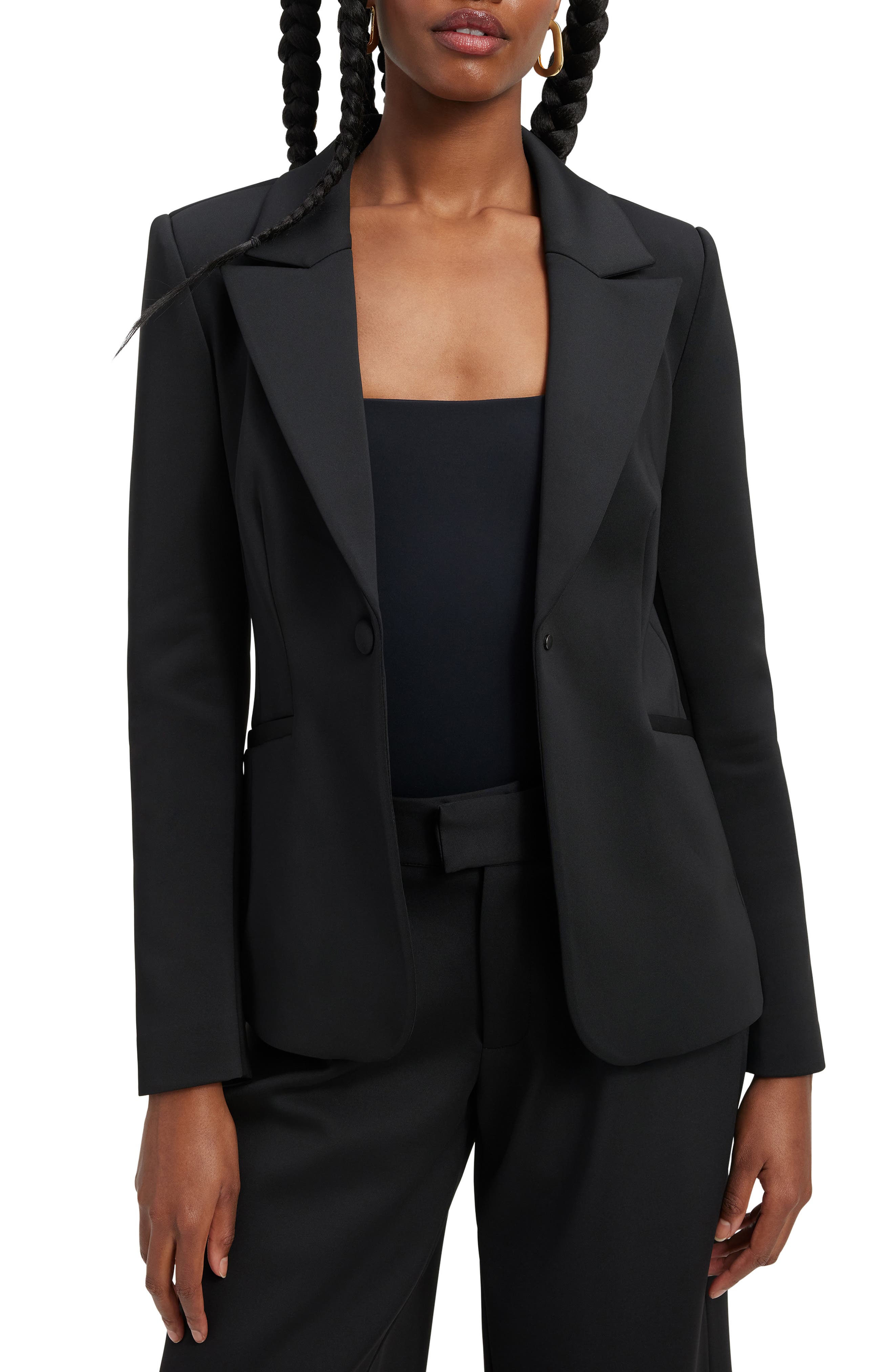 Good American Classic Sculpted Scuba Knit Blazer