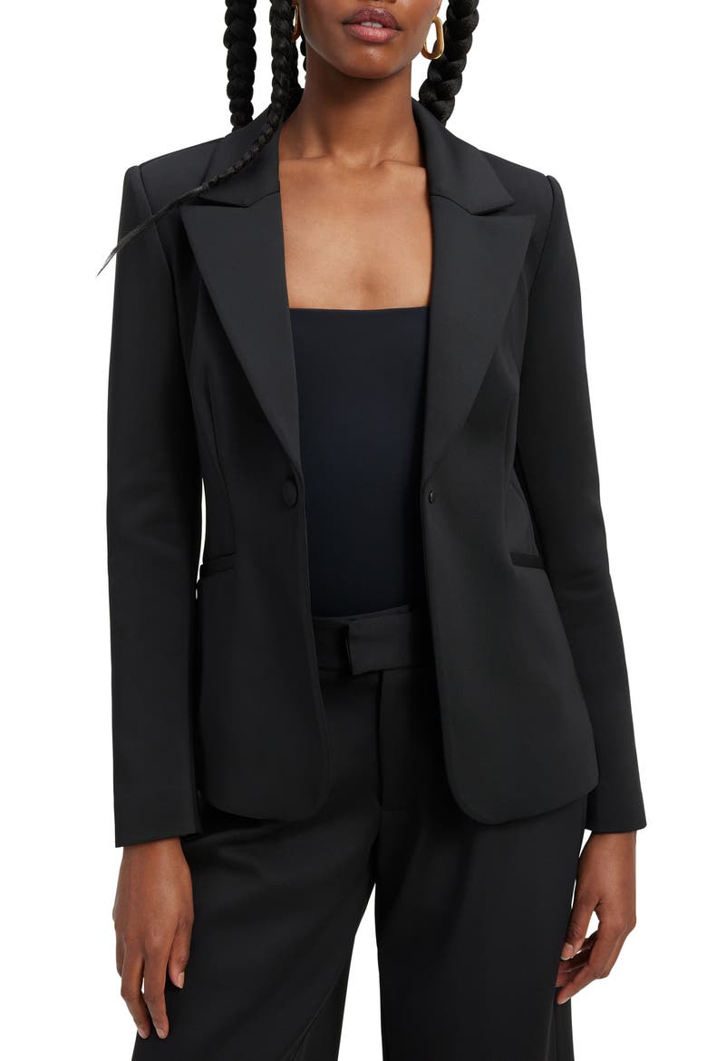 Classic Sculpted Scuba Knit Blazer, Main, color, BLACK001