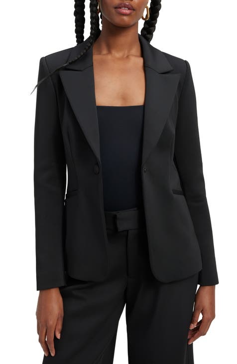 Black fitted jackets ladies on sale