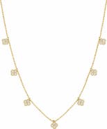 SUZY LEVIAN Cubic Zirconia Pavé Clover Station Necklace