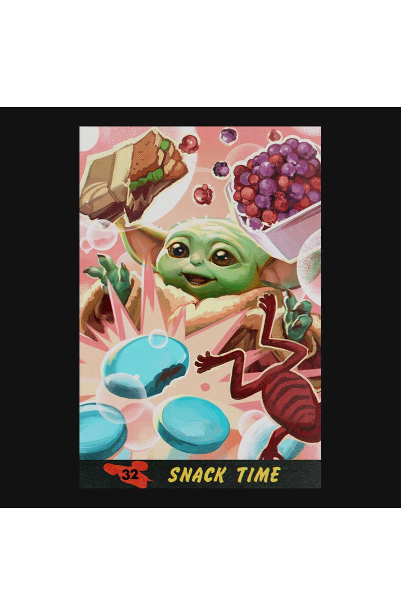 Star Wars: The Mandalorian and Grogu Girl's Star Wars The Mandalorian and Grogu The Child Snack Time Comic Art  Graphic T-Shirt, Alternate, color, Black