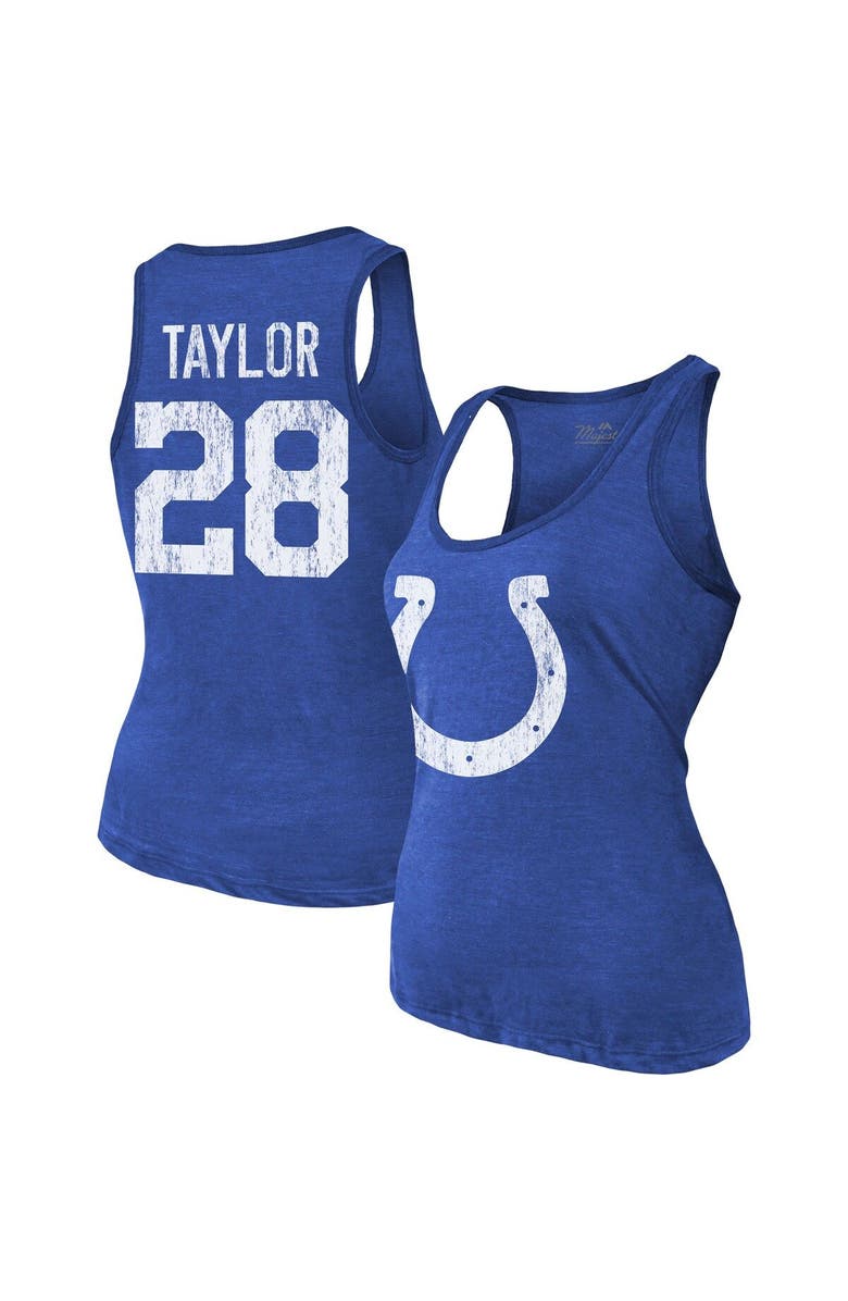 Majestic Threads Women's Majestic Threads Jonathan Taylor Royal Indianapolis Colts Player Name & Number Tri-Blend Tank Top, Main, color, Royal