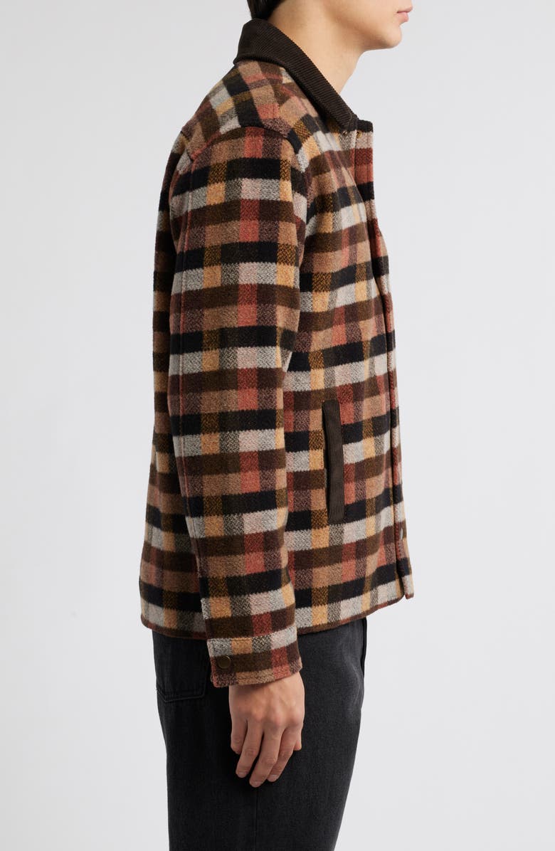 Percival Dovetail Check Merino Wool Snap-Up Overshirt, Alternate, color,