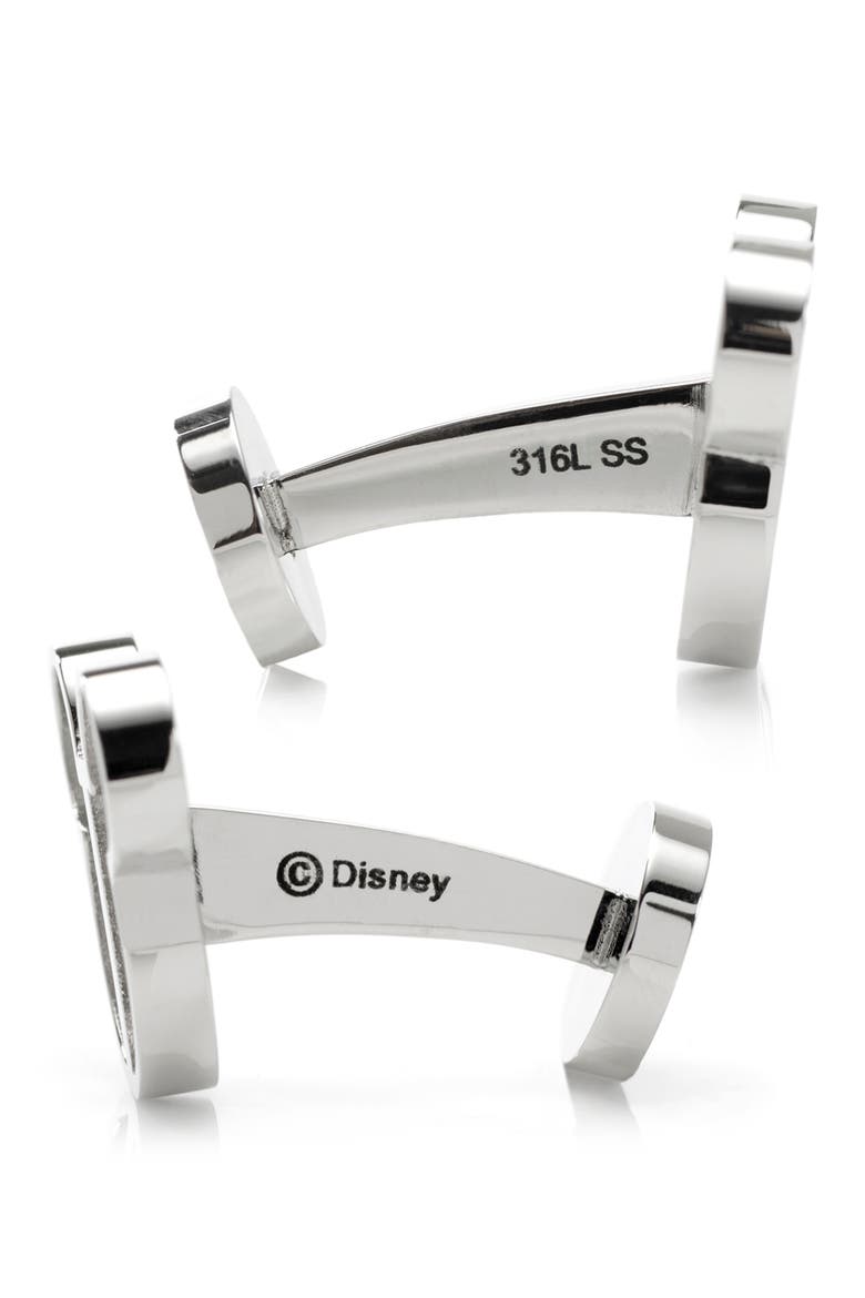 Mickey Mouse Silhouette Cuff Links, Alternate, color, SILVER