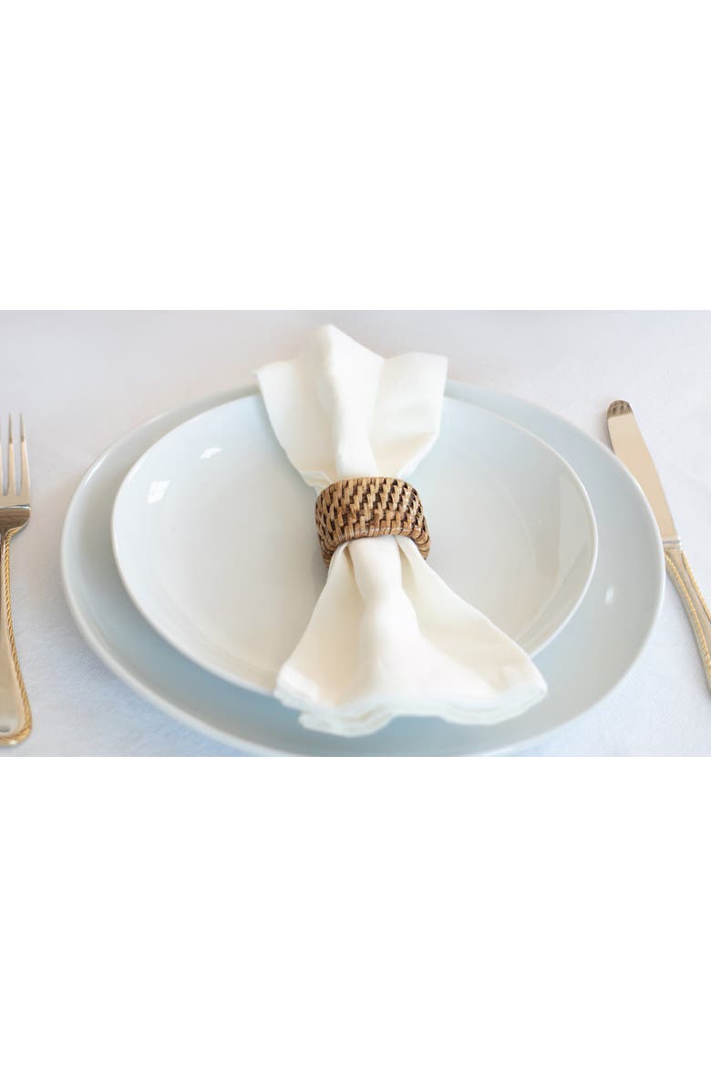 Artifacts Rattan Oval Napkin Rings - 6 piece set, Alternate, color, Honey Brown