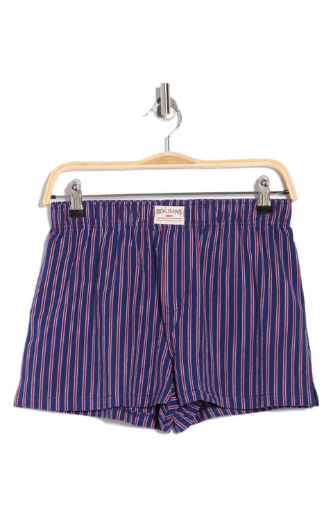 Navy Stripe Cotton Boxer Shorts