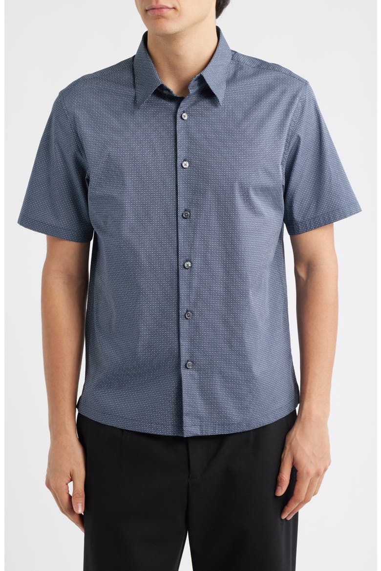 Irving Short Sleeve Stretch Cotton Button-Up Shirt, Main, color, OCEAN AIR MULTI