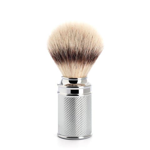 Traditional Chrome Silvertip Fiber Shaving Brush