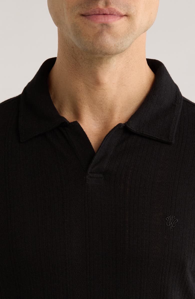 John Varvatos Leonardo Johnny Collar Polo, Alternate, color, Black