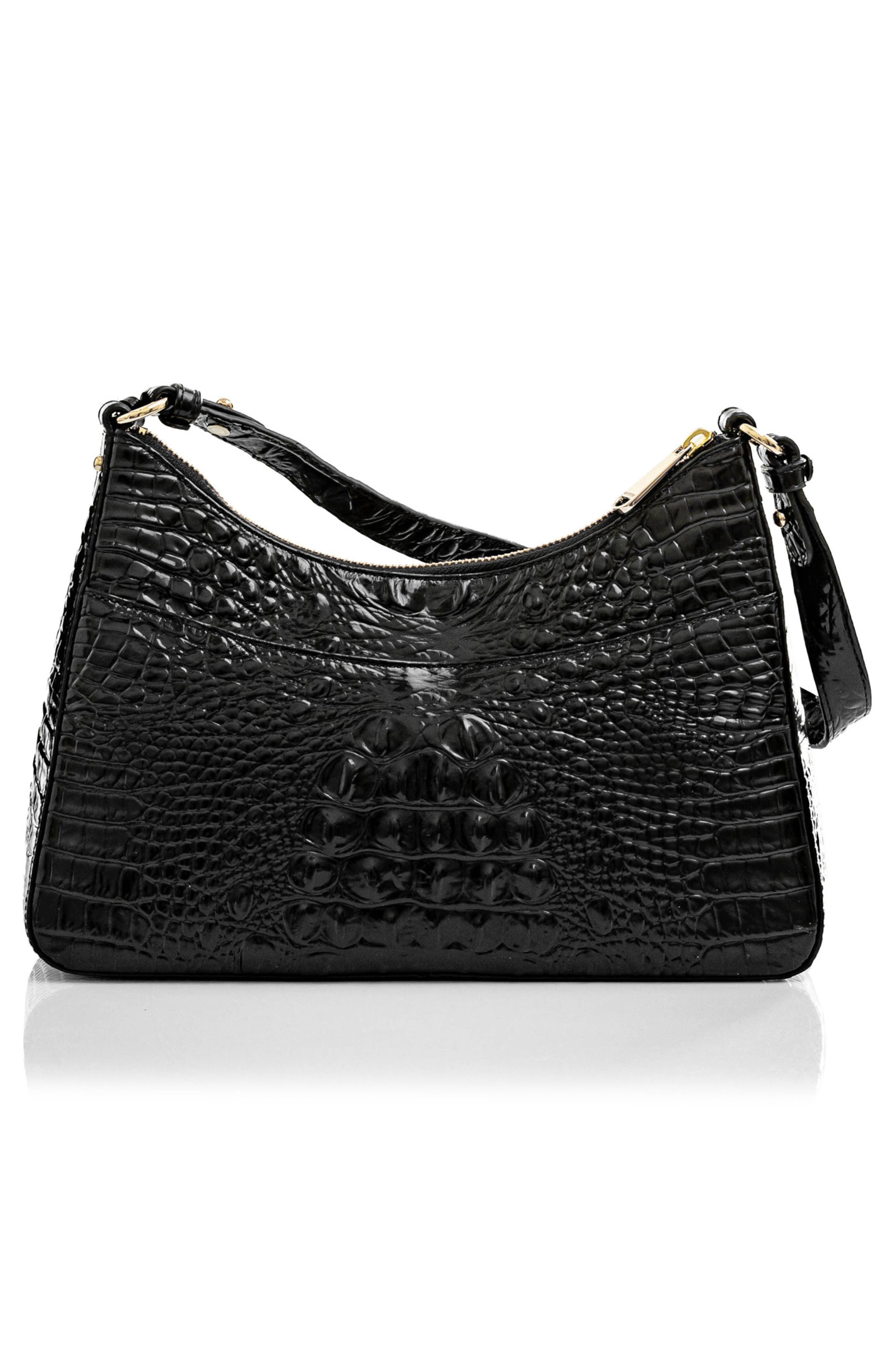 Brahmin Esme Croc Embossed Leather Shoulder Bag, Alternate, color, 