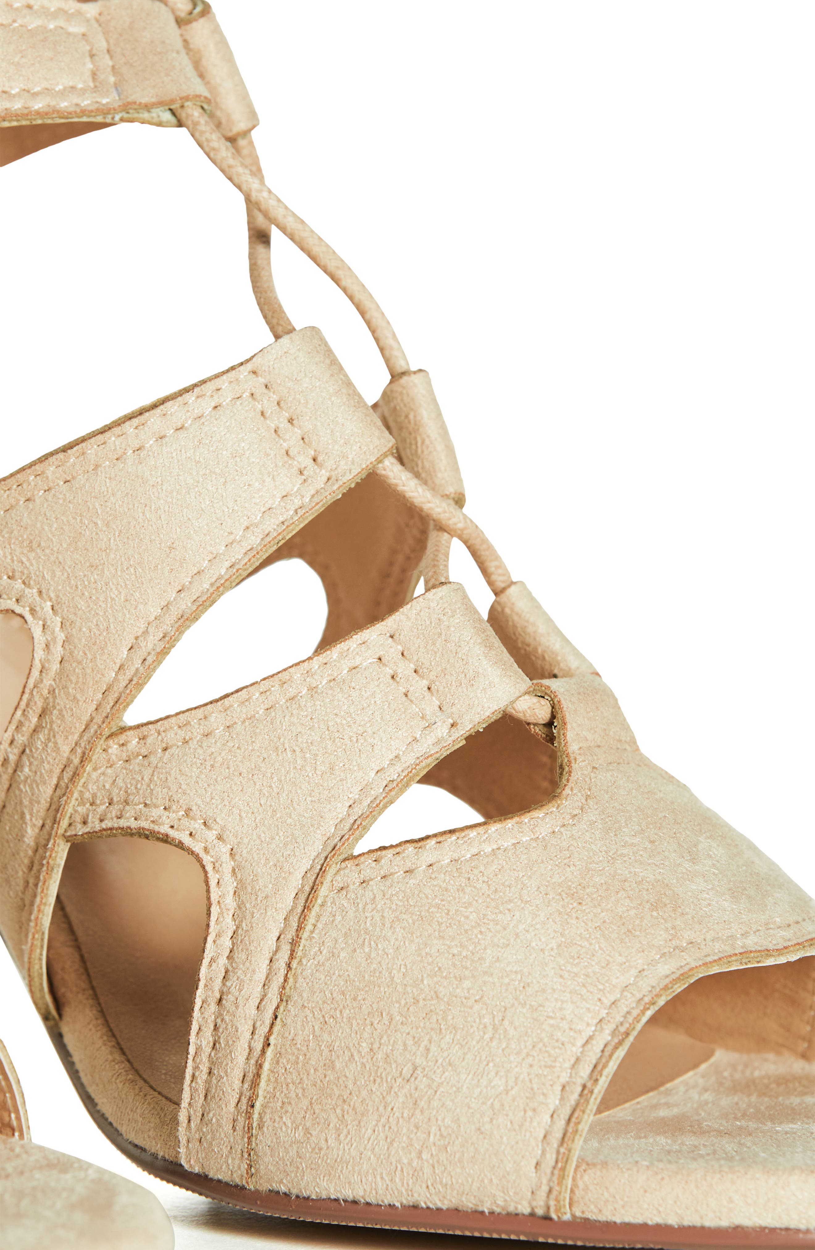 Lacey Ankle Tie Sandal, Alternate, color, BEIGE