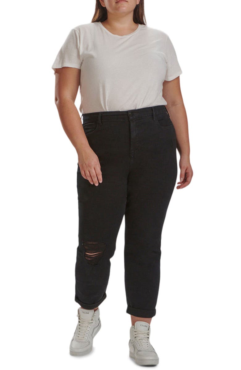 JEN7 by 7 For All Mankind Ripped Slim Boyfriend Jeans, Alternate, color, 