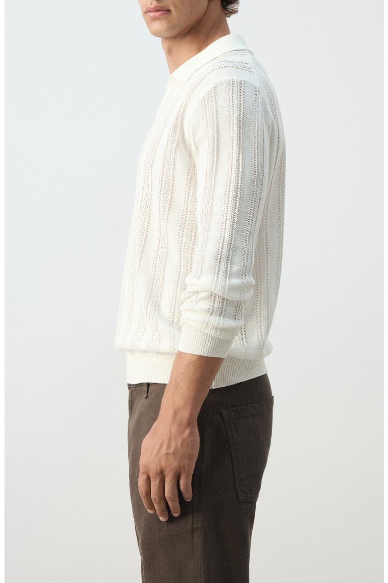 Polo Collar Sweater, Alternate, color, OFF WHITE