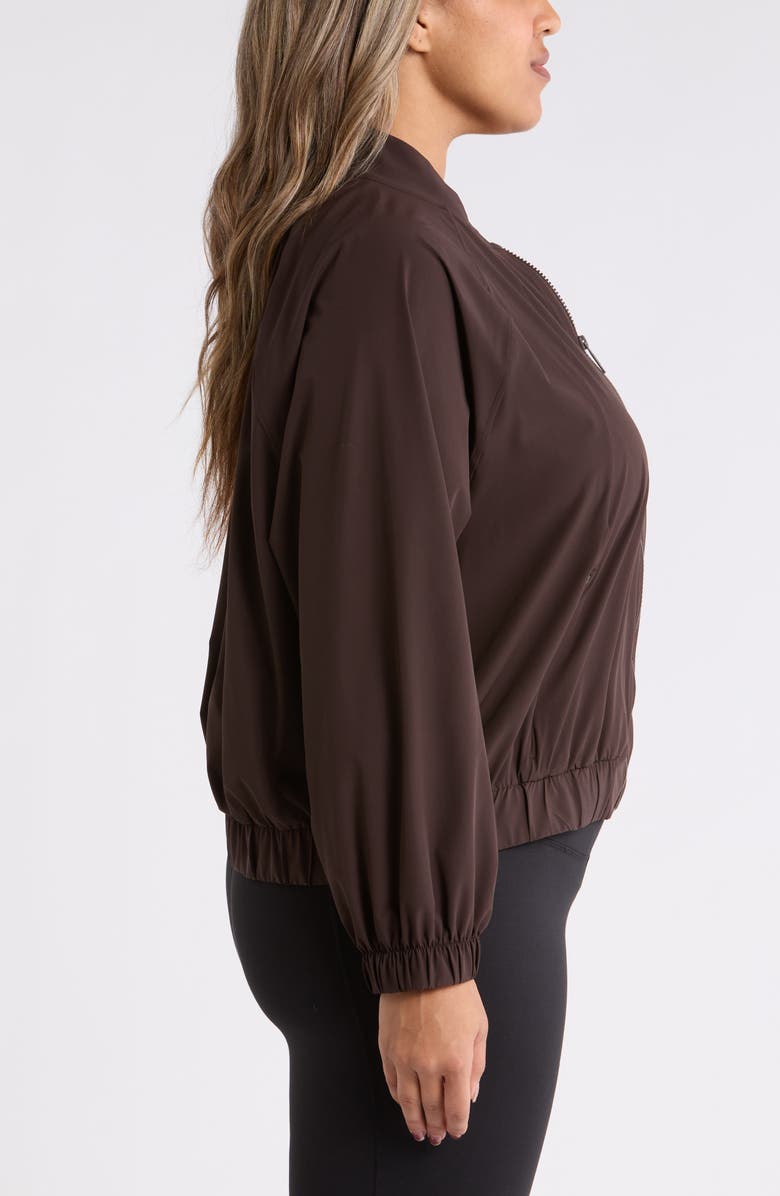 Zella Atlas Bomber Jacket, Alternate, color, Brown Mole