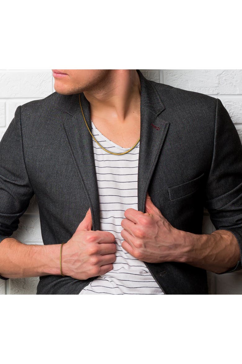 Men's 2-Piece Set Franco Link Chain Necklace & Bracelet, Alternate, color, Yellow Gold