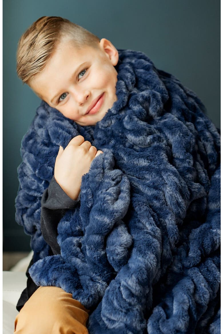 Hugs Navy Blanket, Alternate, color, Navy