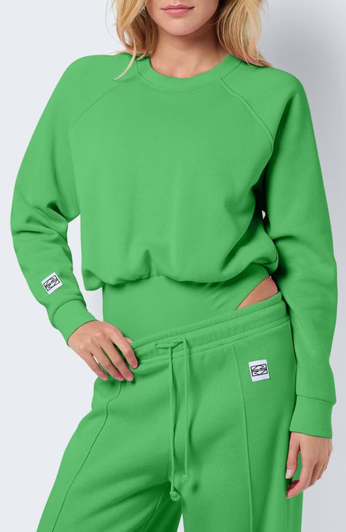 Shop Noisy May Arya Cotton Blend Sweatshirt Bodysuit In Irish Green