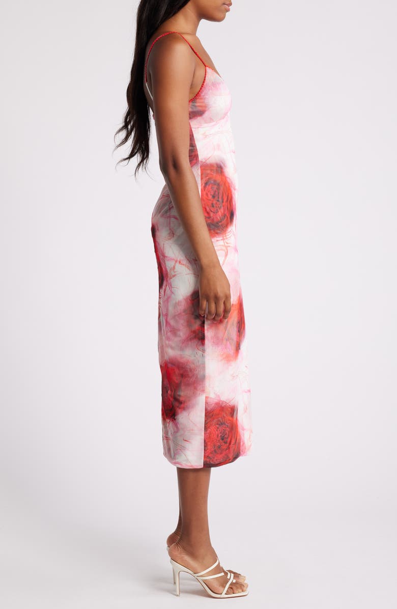 Mistress Rocks Rose Mesh Midi Slipdress, Alternate, color, 