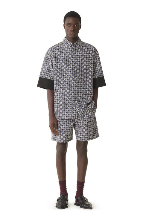 Loose-Fit Printed Cotton Shirt