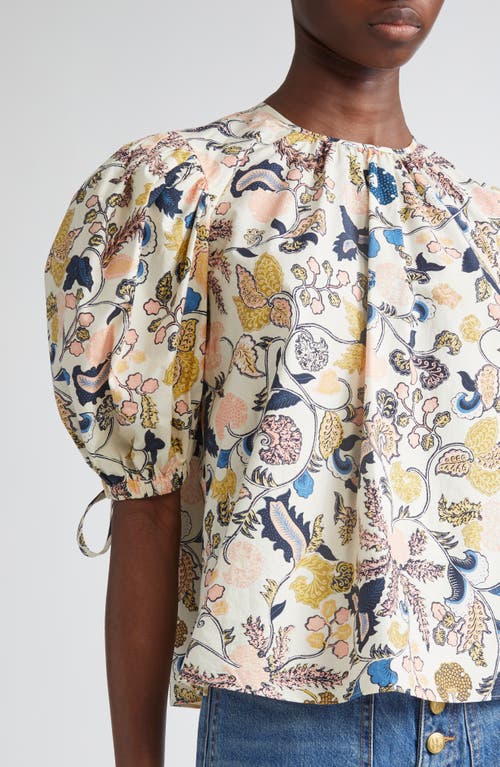 Ulla Johnson Coralie Short Sleeve Blouse Magnolia