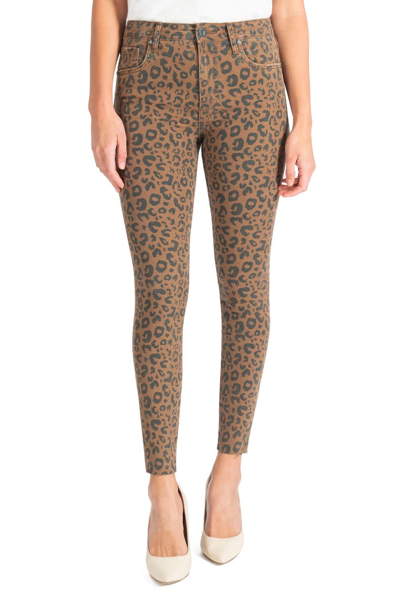 KUT from the Kloth Donna Leopard Print High Waist Ankle Skinny Jeans, Main, color,