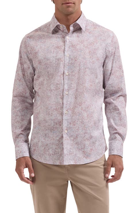 Julian Shaped Fit Floral Stretch Button-Up Shirt