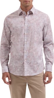 Bugatchi Julian Shaped Fit Floral Stretch Button-Up Shirt